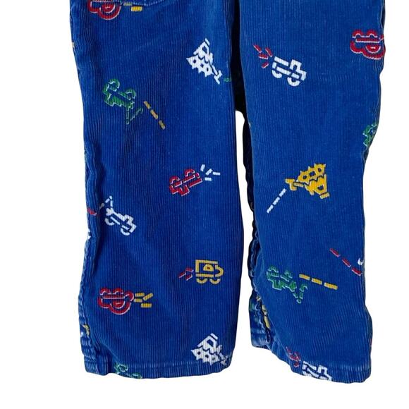 Vintage OSHKOSH B' GOSH Corduroy Overalls Car Truck Bulldozer Print USA,18 Month - Picture 8 of 13